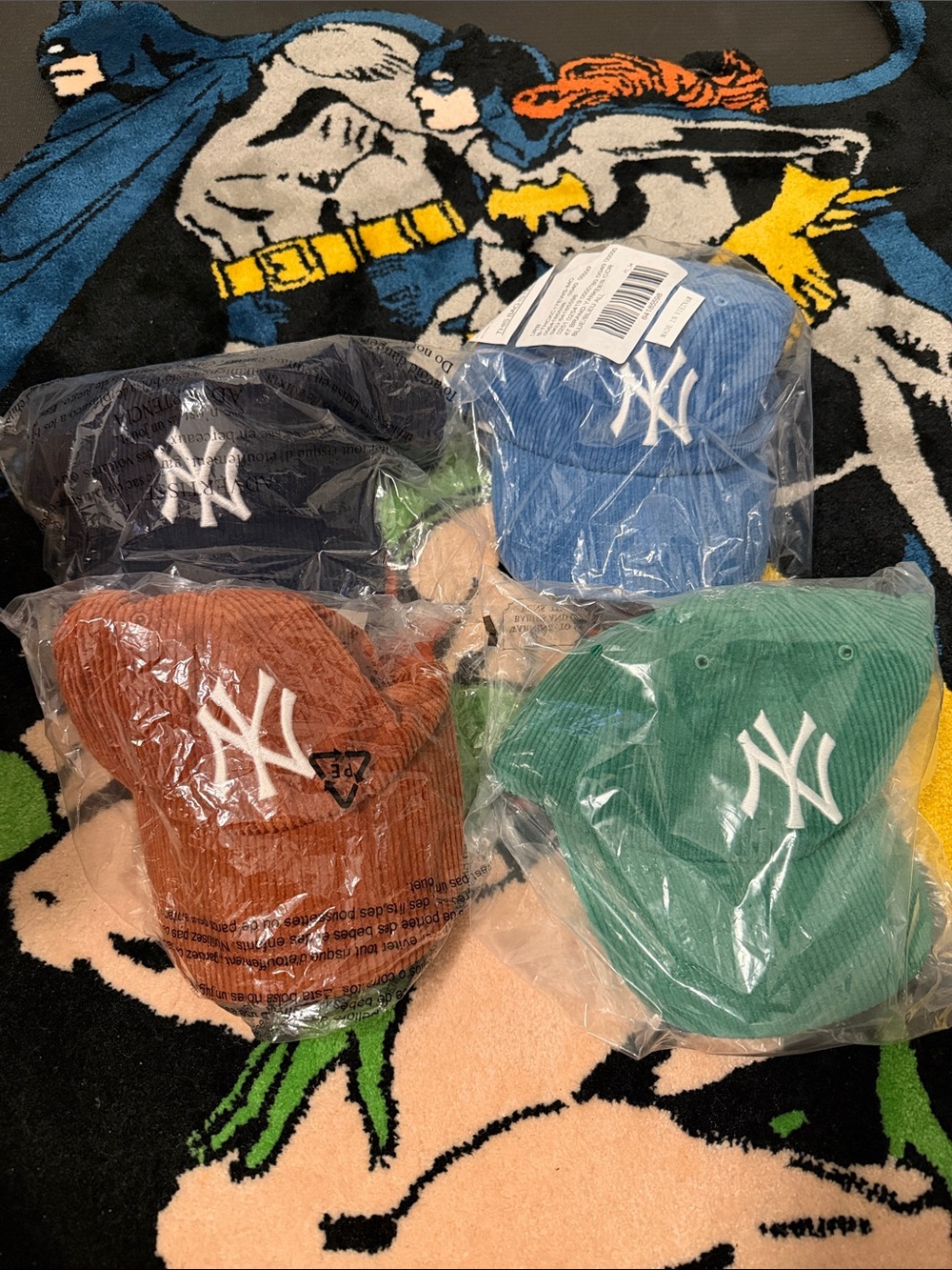 New York Yankees Corduroy Bundle Lot - Navy Blue, Green, Brown, Light Blue